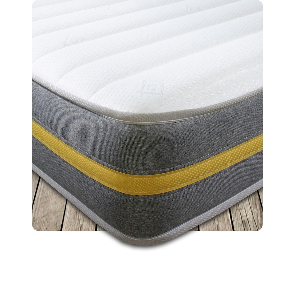 image 1 of Lunar Luxe Hybrid Mattress - Soft Feel, Memory Foam & Spring Support | Yellow | Small Double