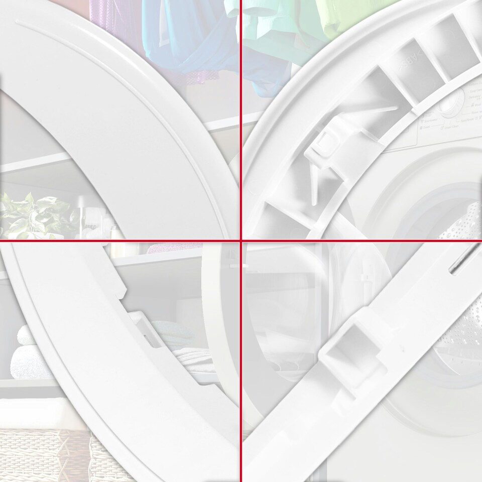 image 1 of SPARES2GO Door Handle for Bosch for Neff for Siemens Washing Machine 10009732 266751 641104 648581 (White)