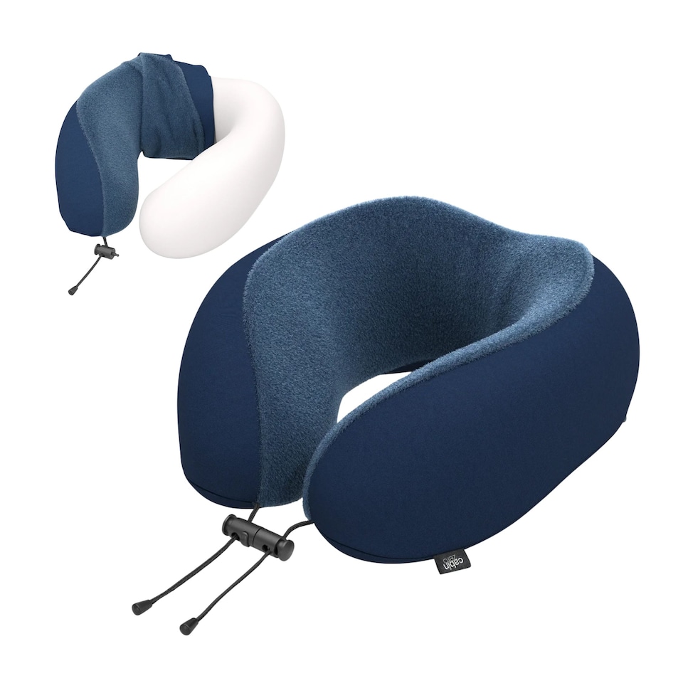 image 1 of CabinZero Classic Travel Pillow, Memory Foam Neck Pillow for Airplane & Travel | Blue | NAVY