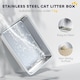 image 3 of PawHut Stainless Steel Litter Box, Enclosed Metal Litter Tray with Scoop White | One Size
