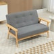 image 2 of HOMCOM Modern 2-Seater Sofa Upholstery w/ Rubber Wood Legs Dark Grey