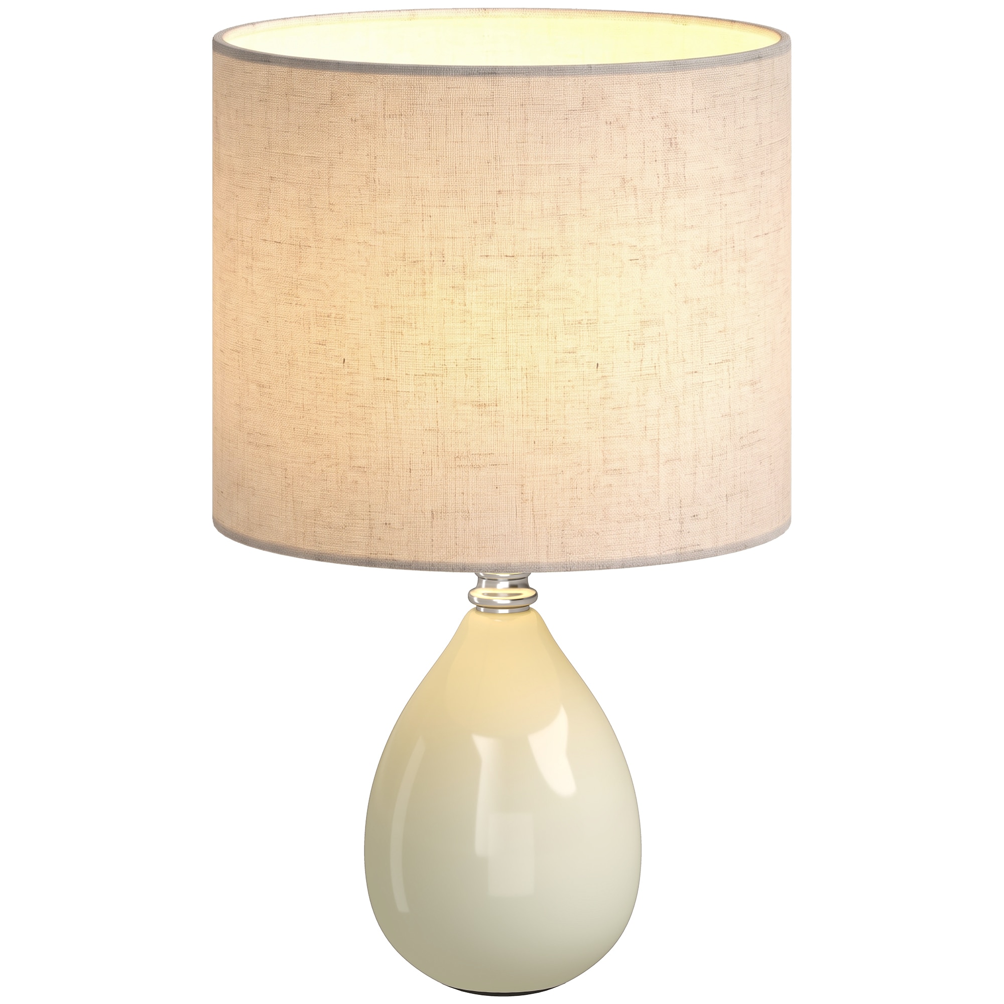 HOMCOM Table Lamp, Vintage Eastern Bedside Desk Lamp, Cream White, Cream
