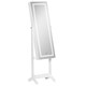 image 1 of HOMCOM Mirrored Jewellery Cabinet with LED Light Lockable Armoire White