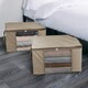 image 2 of OHS 2 Pack Foldable Underbed Wardrobe Clothes Organiser Storage Bags, Large - Natural