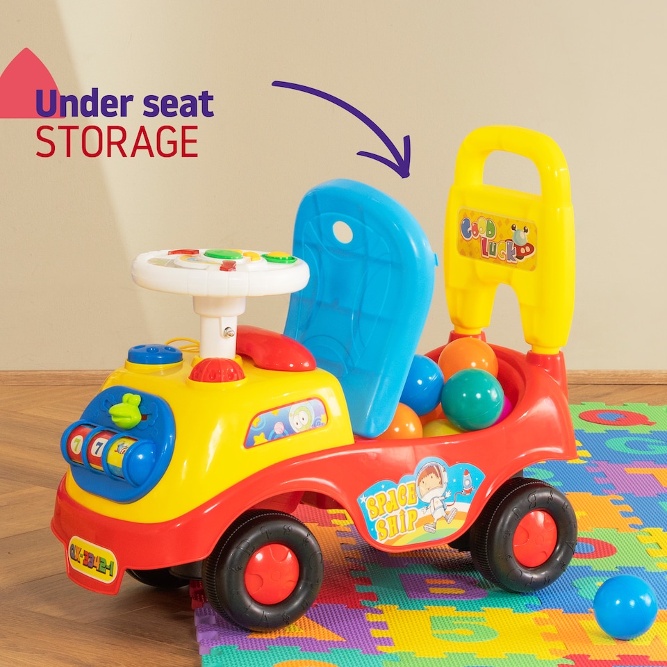 image 1 of Baby Ride on Car Walker Red