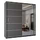 image 1 of Sliding Wardrobes 4u Modern Sliding Door Wardrobe with Full Mirror | 120cm, 150cm, 180cm and 203cm | White, Black, Grey & Oak | Grey | 203cm
