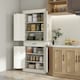 image 2 of HOMCOM 180cm Kitchen Pantry Storage Cabinet Server Food Organizer, White