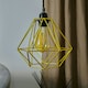 image 3 of ValueLights Pair Of Modern Geometric Gold Metal Basket Cage Ceiling Pendant Light Shades