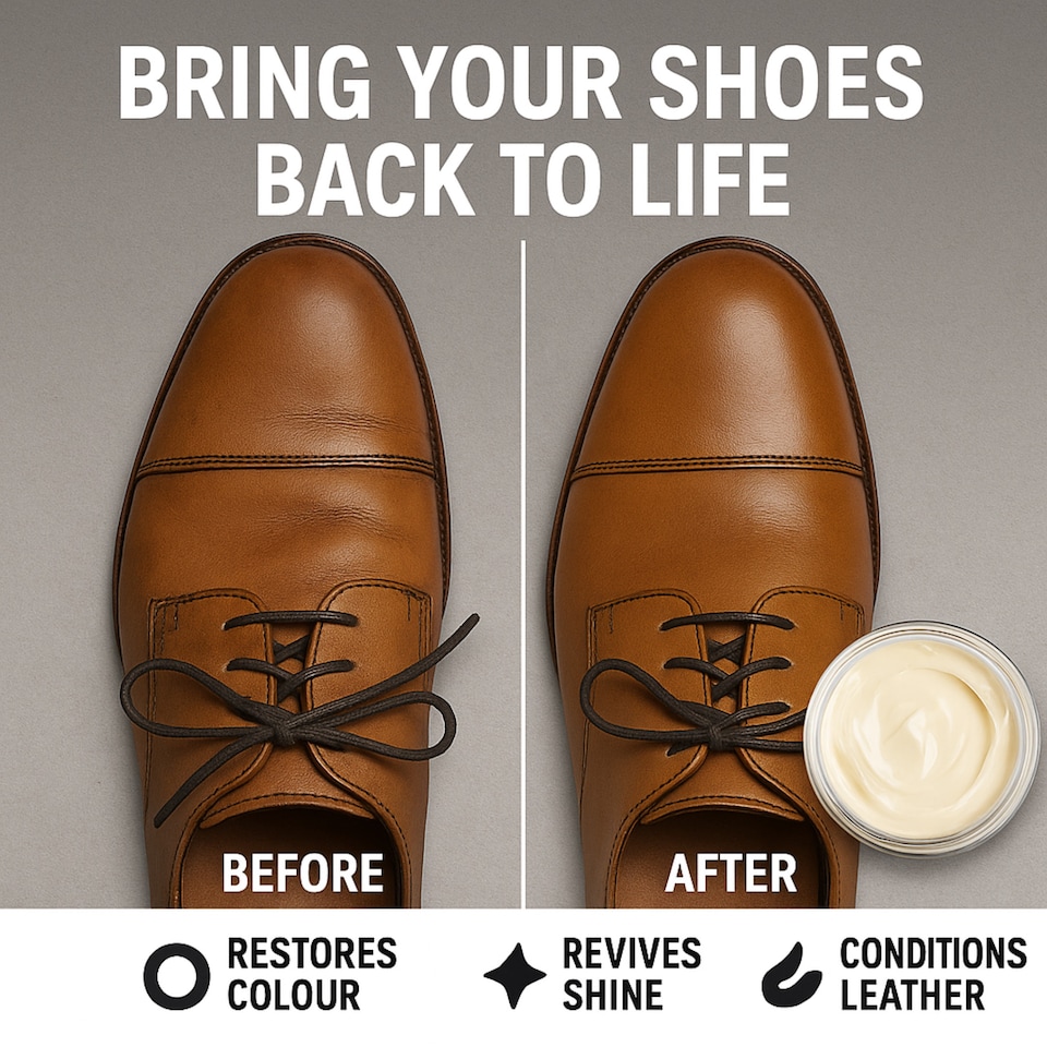 image 1 of Premium Shoe Cream - Moisturise, Nourish & Polish Leather Shoes - 50ml - Neutral  (2 Pack)