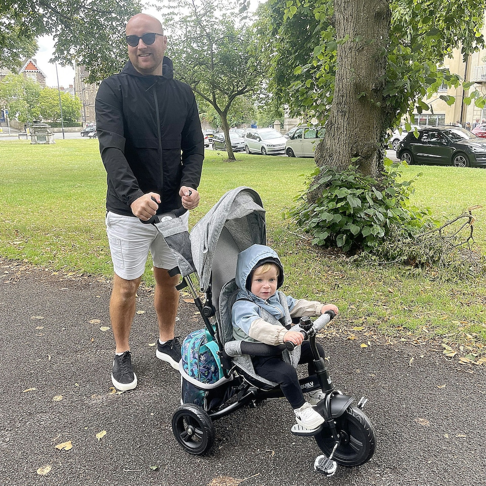 image 1 of HOMCOM 6 in 1 Kids Trike, Stroller with Parent Handle, Grey