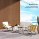 image 4 of Outsunny 4 Piece Rattan Garden Furniture Set, Wicker Patio Outdoor Furniture Set with Loveseat, Armchairs, Glass Top Coffee Table and Cushions for Patio, Conservatory, Balcony, Natural Wood Finish | Brown
