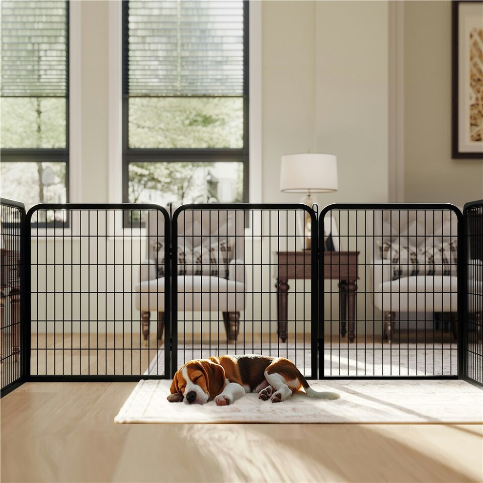 image 1 of Yaheetech 2-Panel Metal Dog Playpen, 65 × 80 cm Black