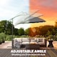 image 5 of Outsunny 2.7 m Cantilever Shanghai Parasol w/ Crank Handle, Cross Base, Grey | Grey | 2.7m x 2.7m x2.60m