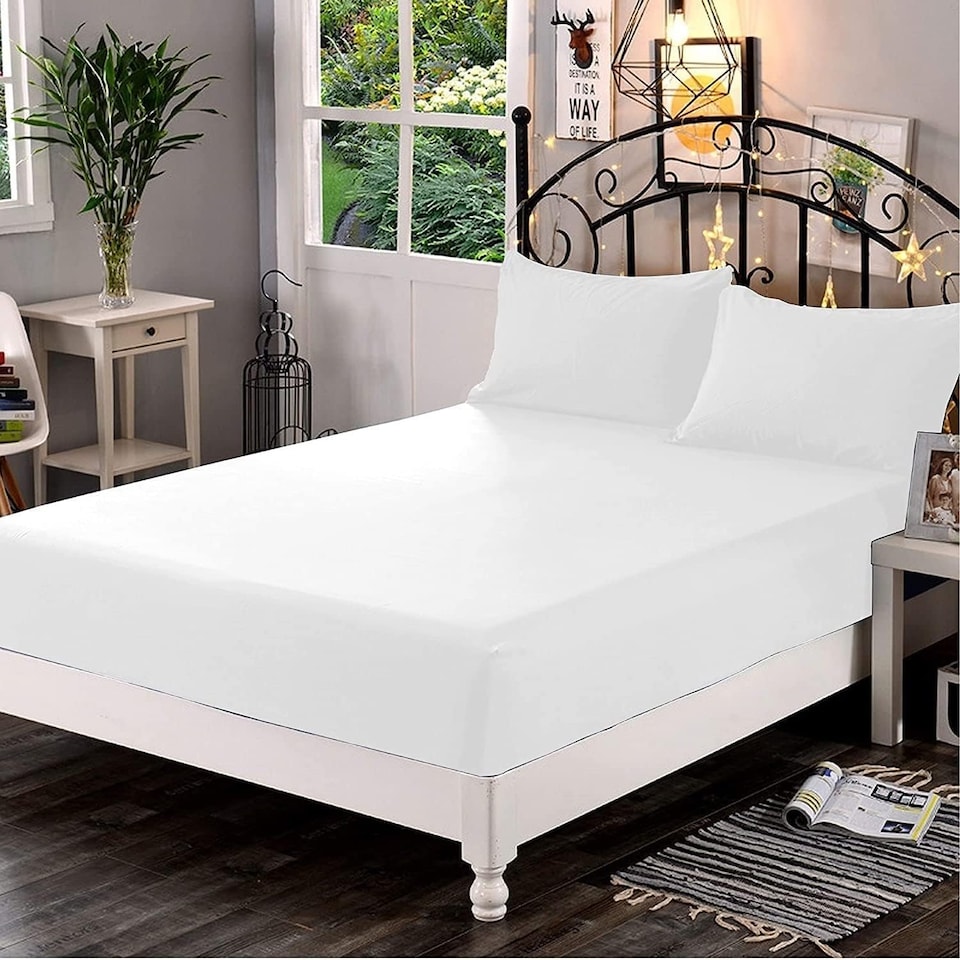 image 1 of HOMES-LINEN 400TC Egyptian Cotton Extra Deep Fitted Sheet 40cm