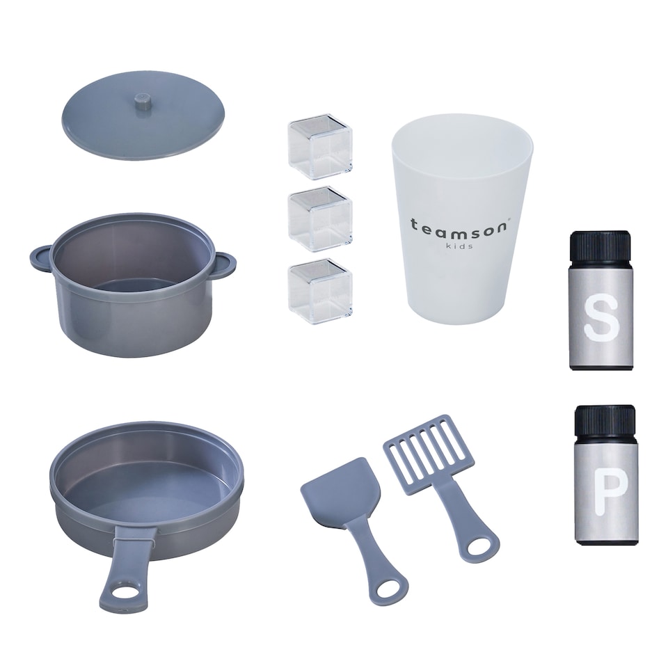 image 1 of Teamson Kids Play Kitchen, Medium Grey with Light and Sound, Little Chef Milano