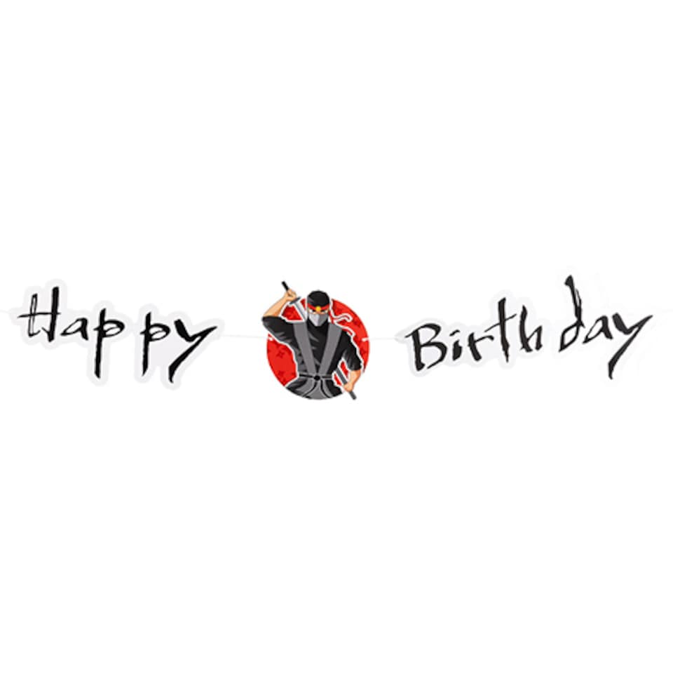 image 1 of Ninja Happy Birthday Cardboard Letter Banner 1.2m