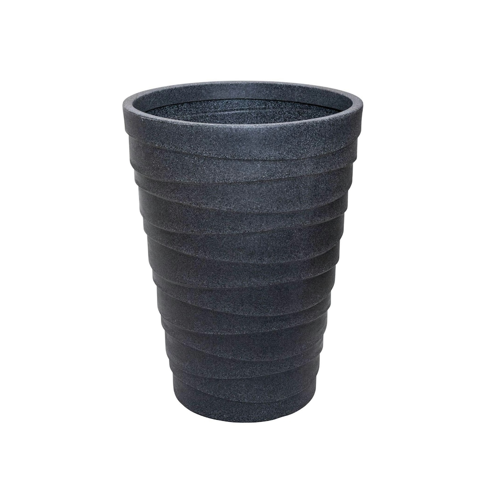 66cm Tall Round Grey Garden Patio Trojan Plant Pot