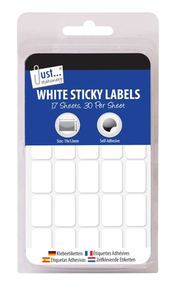 image 1 of Pack of 510 White 19mm x 12mm Self Adhesive Labels