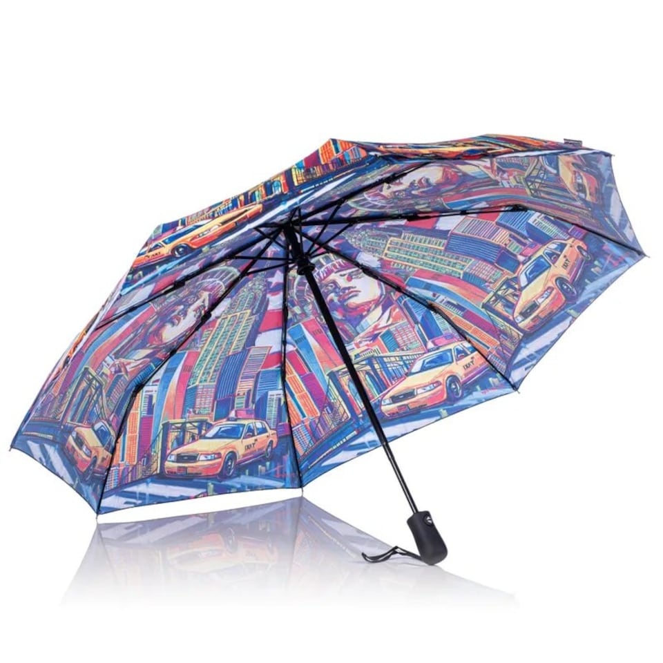 image 1 of Storm King Folding Umbrella Automatic Opening New York City | Multi | Canopy : 98cm