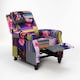 image 4 of Fabric Patchwork Mary Manual Recliner Chair