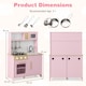 image 2 of COSTWAY Kids Kitchen Playset Pretend Play Kitchen Set with Sounds-Pink