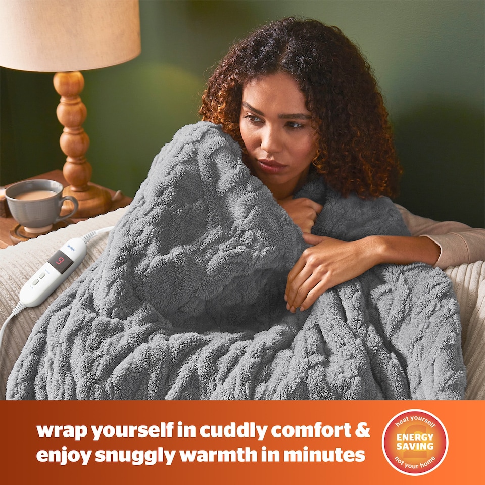 image 1 of Silentnight Luxury Super Cosy Heated Throw, Charcoal | Grey | Charcoal | One Size | 1