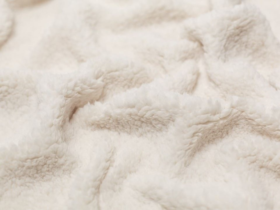 Minerva Core Range Cream Lambskin Sherpa Fleece Fur Fabric for Dressmaking, Toy Making, 150cm / 59" Wide - per metre