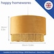 image 6 of Modern Ochre Mustard Drum 14" Pendant Shade with Tassels and Embroidered Trim | Yellow | Ochre | 1