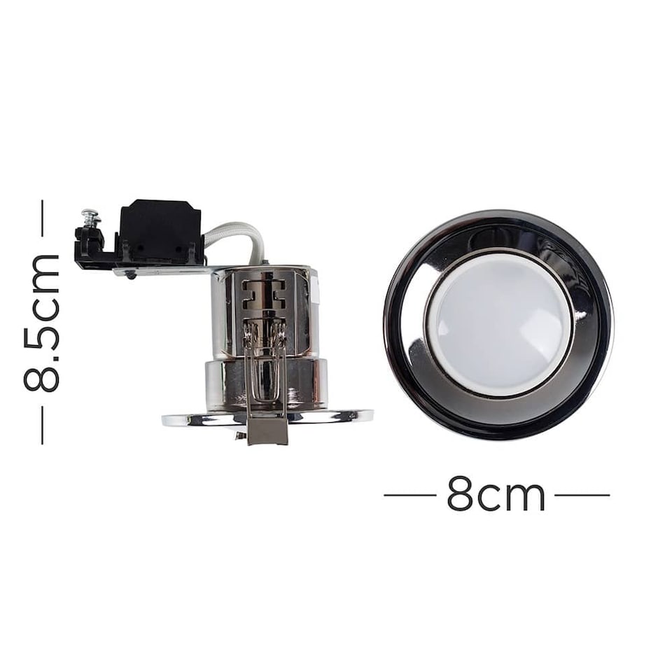 image 1 of ValueLights 4 Pack Fire Rated Chrome Downlights Cool White Bulbs | Chrome