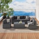 image 2 of Yaheetech 7-Piece Modular PE Rattan Patio Furniture with Thick Cushions-Grey