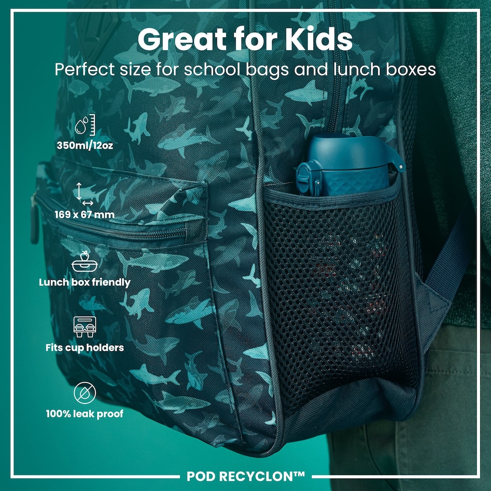 image 1 of Leak Proof Kids Water Bottle, BPA Free, 350ml (12oz) | Blue | Rescue | One Size