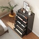 image 7 of HOMCOM Bedroom Chest of Drawers, 5 Drawers Dresser, Drawer Unit, Black | Black | Black | 55W x 34D x 100H cm