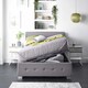 image 2 of Side Opening Ottoman Storage in Grey Linen, King