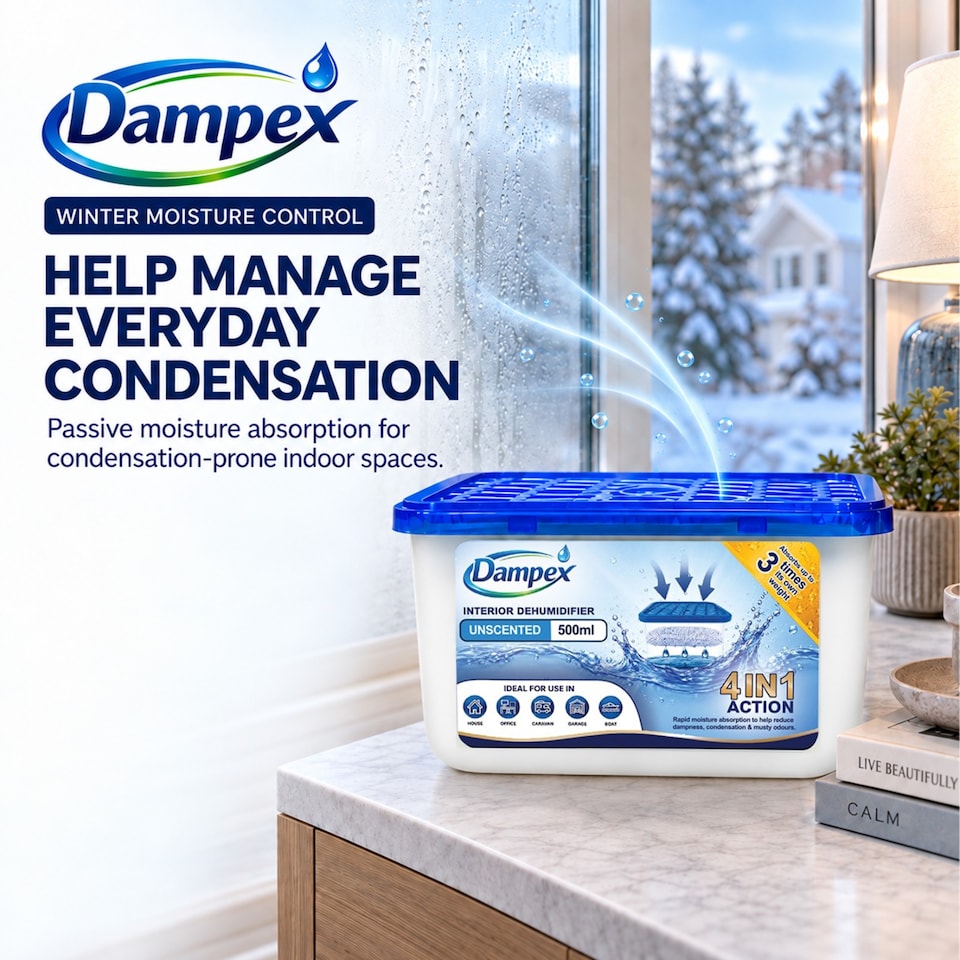 image 1 of Dampex Dehumidifier Moisture Absorber 500ml Tub 10 Pack - Unscented