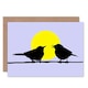 image 1 of Birds Animal Moon Sun Illustration Silhouette Art Blank Card