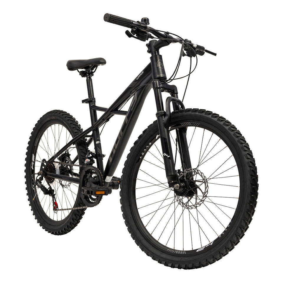 image 1 of HUFFY Korros 24-Inch 21-Speed Black Hardtail Mountain Bike (24382W)