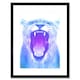 image 1 of Lion Roar Blue Purple Modern Big Cat Lover 9x7" Black Framed Wall Art Print