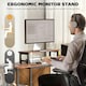 image 5 of HOMCOM 168cm Reversible L Shaped Desk, 240cm Two Person Desk, Rustic Brown 