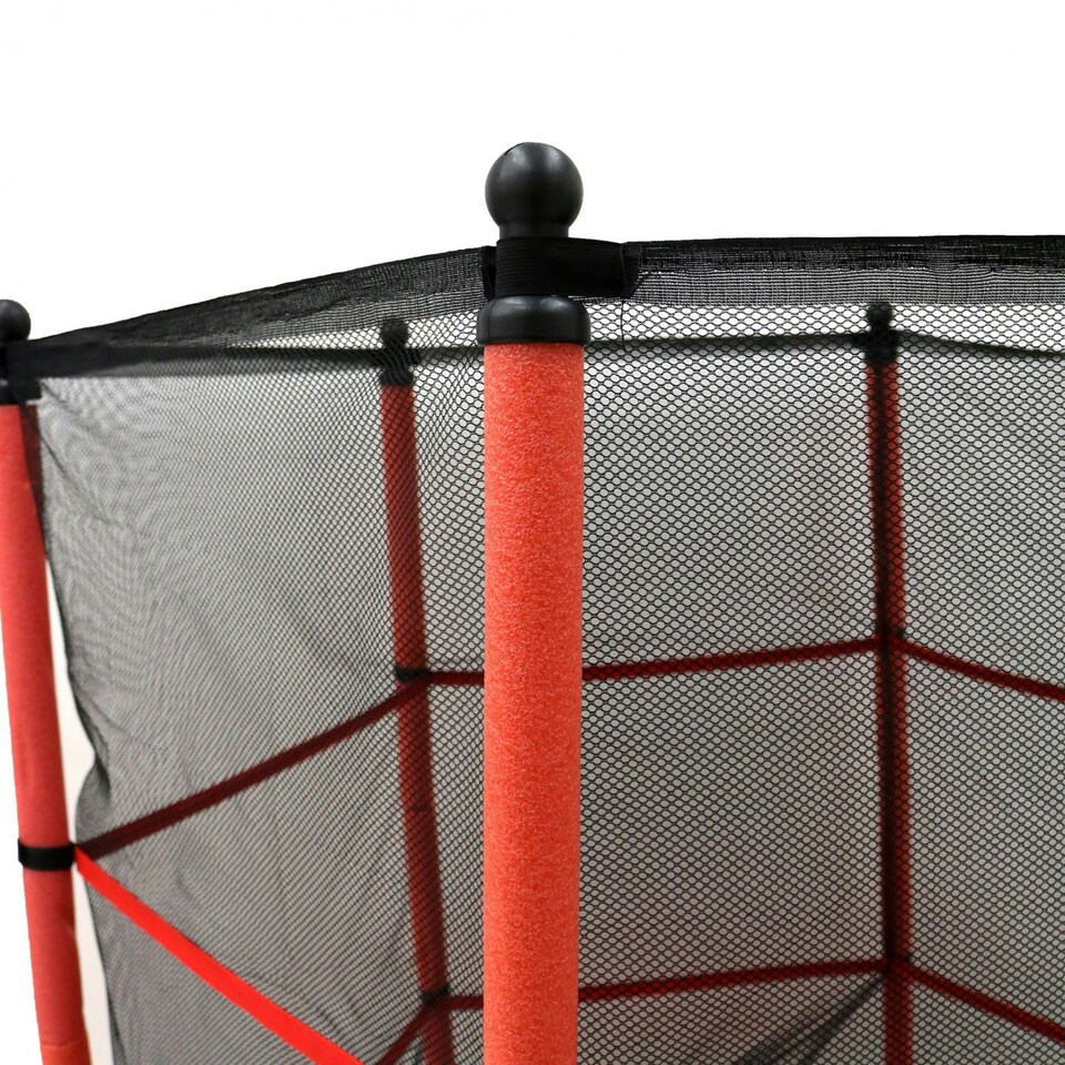 image 1 of Oypla 55" Kids First Trampoline with Safety Net Enclosure & Red Cover Garden Outdoors