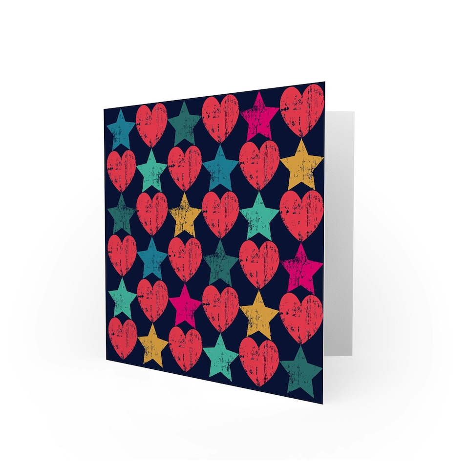 image 1 of Hearts Stars Multi Coloured Anniversary Valentines Day Card