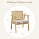 image 2 of COSTWAY Wooden Accent Chair Upholstered Arm Chair Brown