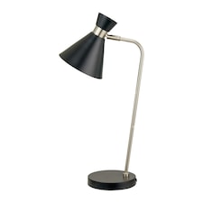 Black and Brushed Silver Metal Table Lamp Black | Silver