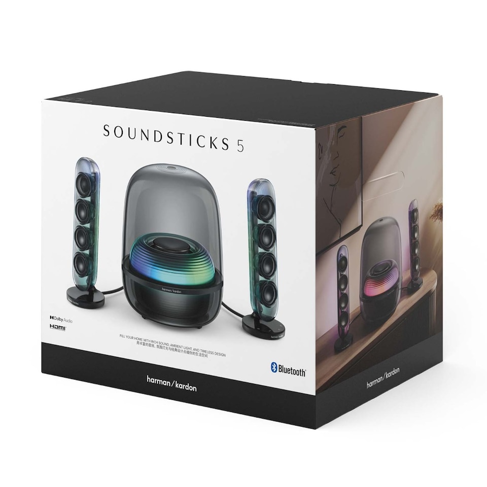 image 1 of Harman Kardon SoundSticks 5 2.1 Bluetooth Speaker - Black