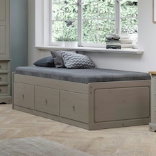 Premium Corona Cabin Bed 3'0" Single Bed - Solid Pine Bed Frame in Antique Wax, Grey, or White Finish | Grey | Grey | Single | 1