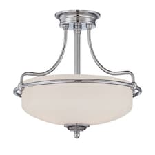 Griffin 3 Light Semi Flush Ceiling Light Polished Chrome, E27