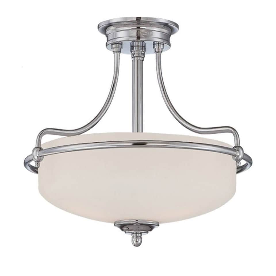 Griffin 3 Light Semi Flush Ceiling Light Polished Chrome, E27