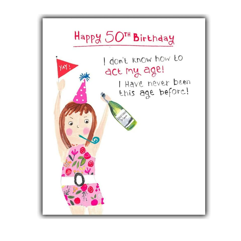 Emotional Rescue 50th Birthday Card For Her, Age 50 Funny Birthday Card for Friend