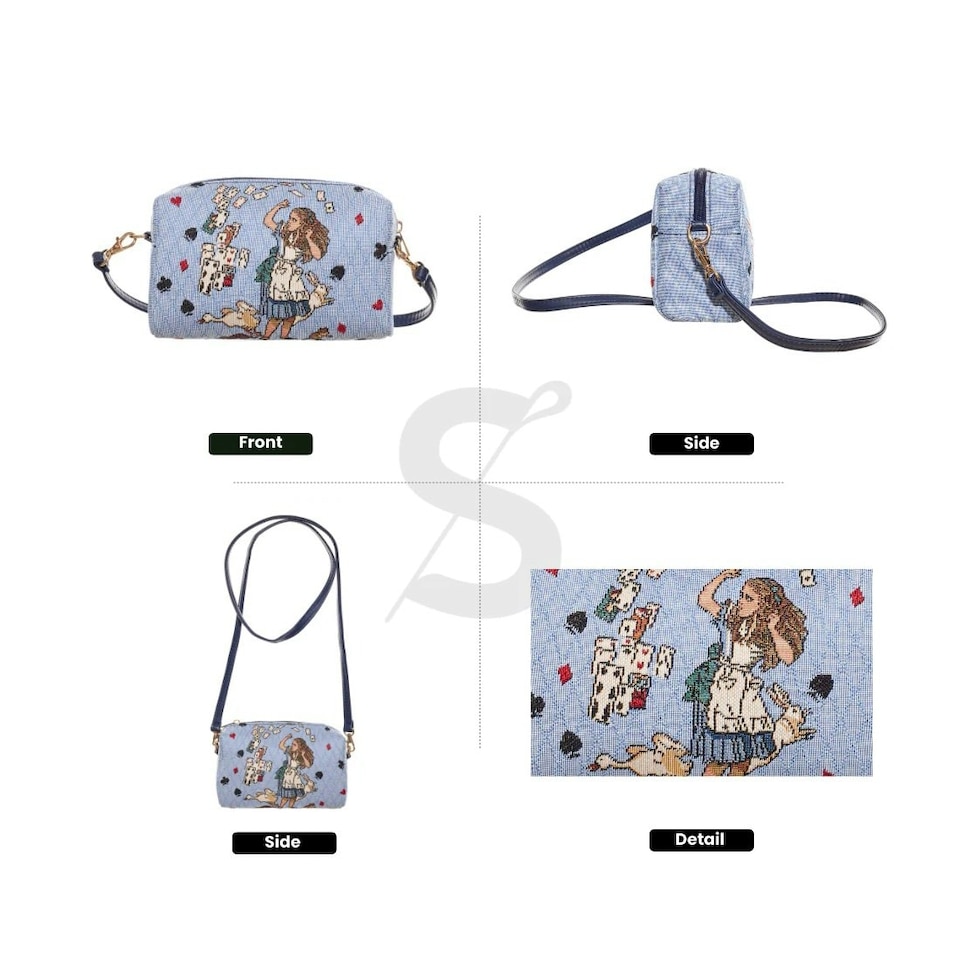 image 1 of Signare Hip Crossbody Bag - Alice in Wonderland Nothing But Cards Blue | Blue