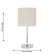 image 8 of First Choice Lighting Chrome Touch Operated Table Lamp with Natural Linen Shade Chrome | Brown