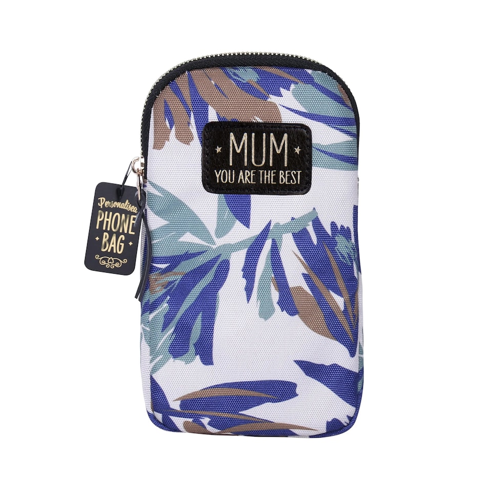 image 1 of Pre-personalised Phone Bag With Strap - MUM you are the best - Over 70 Titles Available